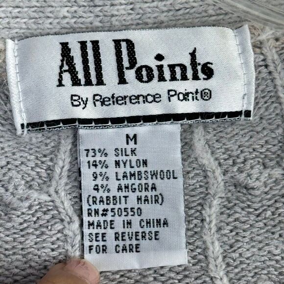 vintage all points by reference points lambswool button up cardigan size medium - Picture 3 of 6